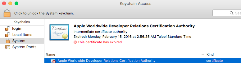 Expired Certificate